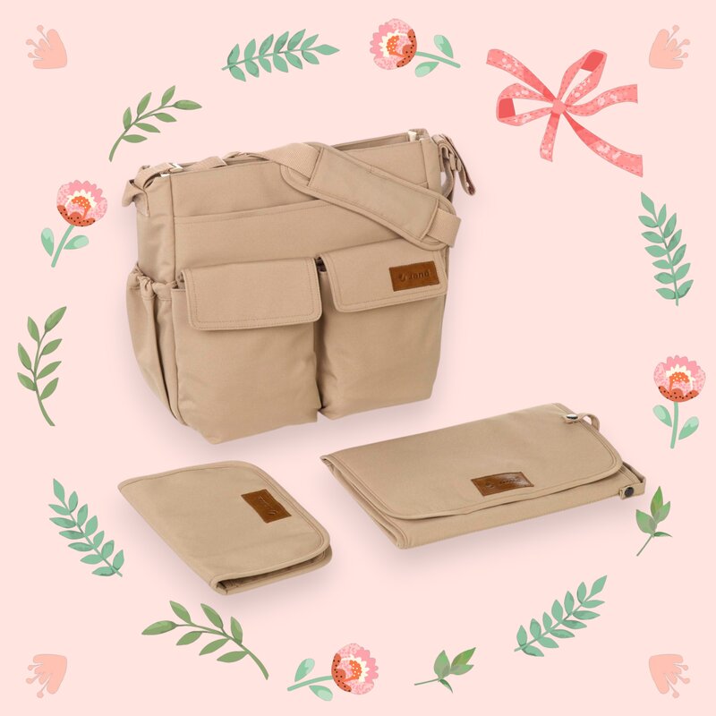 Geanta pentru mamici, Jane, Cu 2 buzunare exterioare, Cu multiple compartimente, Cu saltea de infasat inclusa, 44 x 34 cm, Conform cu standardul de securitate europeana EN 71-3:2019, Sesame - gogobaby.ro