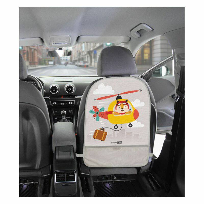 Protectie spatar, FreeON, Pentru masina, Cu buzunar pentru obiecte mici, Usor de montat, 61x45 cm, Fox - gogobaby.ro