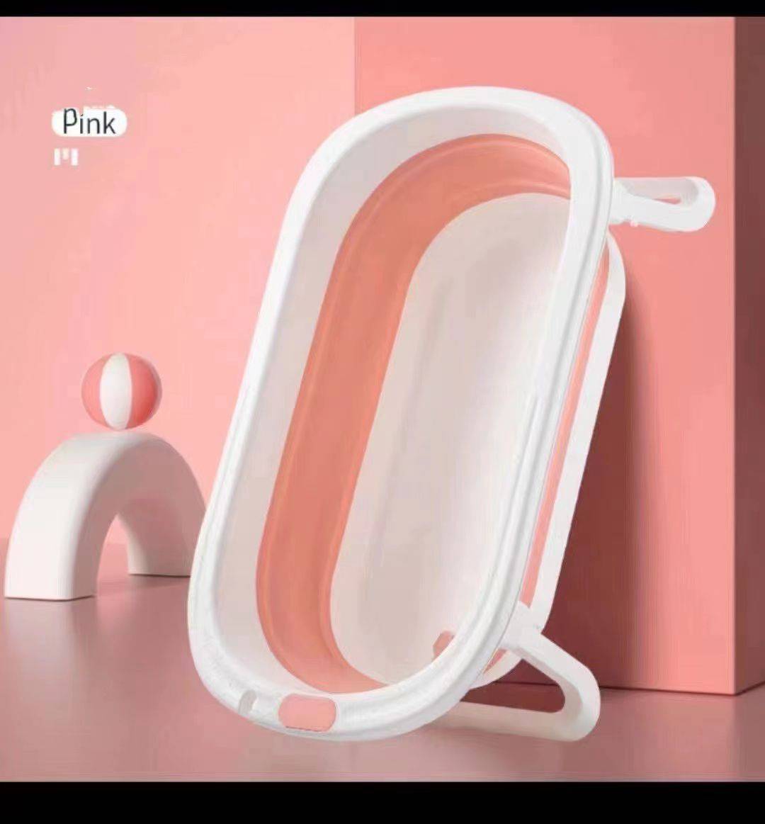 Cadita de baie pentru bebelusi pliabila cu supapa de scurgere, roz - gogobaby.ro