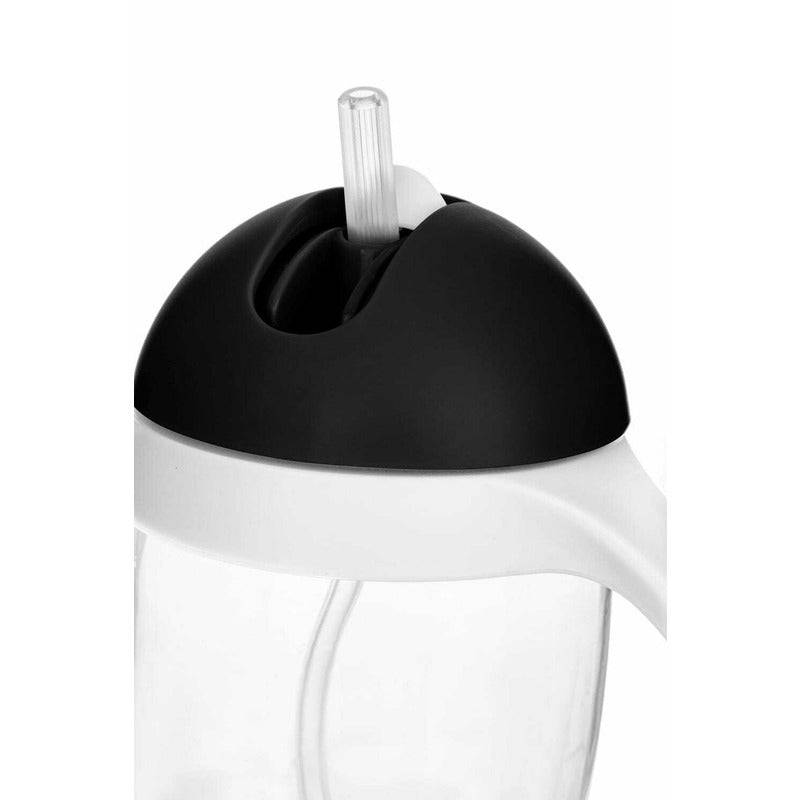 Cana de apa, Bocioland, Cu pai si manere, 300 ml, 6 luni+, Black - gogobaby.ro