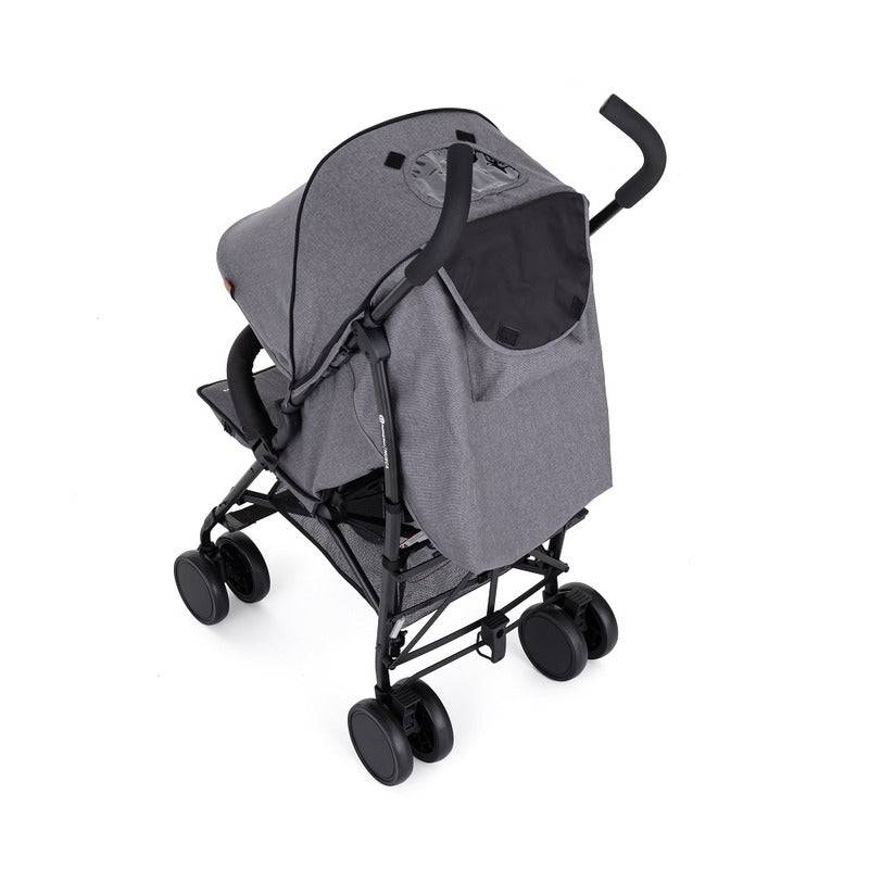 Carucior sport, Petite&Mars, Musca, Cu spatar reglabil, Capotina XXL, Usor, 7.9 kg, 6 luni+, Conform cu standardul european de securitate EN 1888:2018, Gri