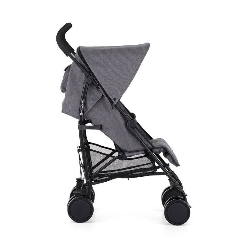 Carucior sport, Petite&Mars, Musca, Cu spatar reglabil, Capotina XXL, Usor, 7.9 kg, 6 luni+, Conform cu standardul european de securitate EN 1888:2018, Gri