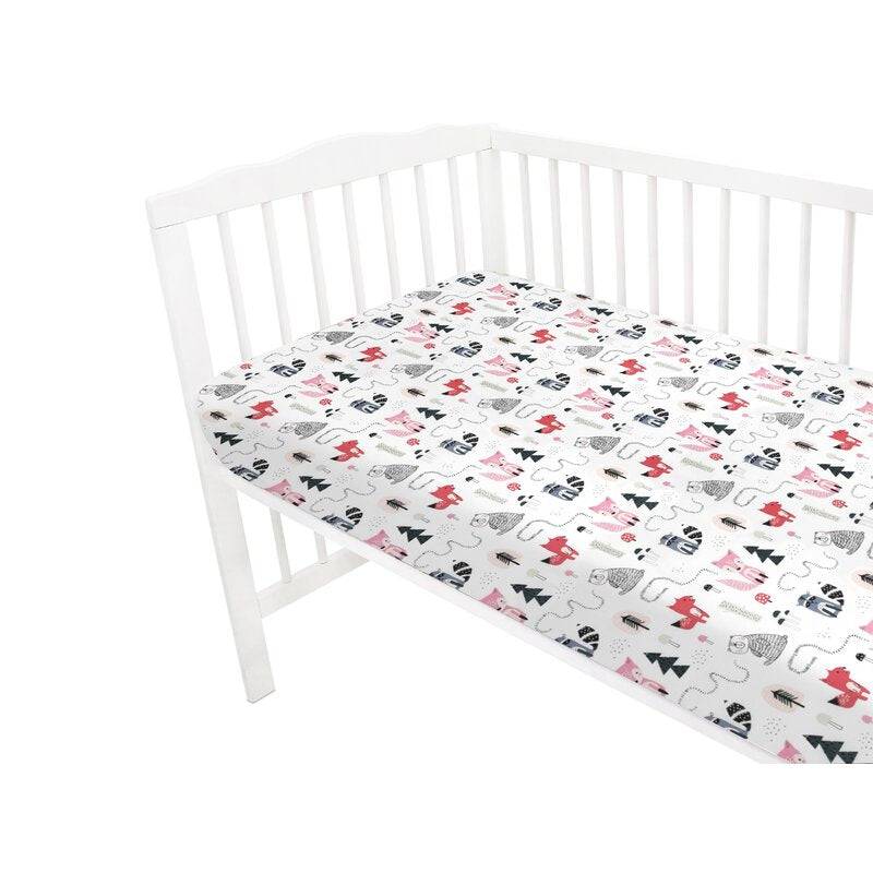 Cearceaf cu elastic, MimiNu, Pentru patut 140X70 cm, Din bumbac certificat Oeko Tex Standard 100, Fox - gogobaby.ro