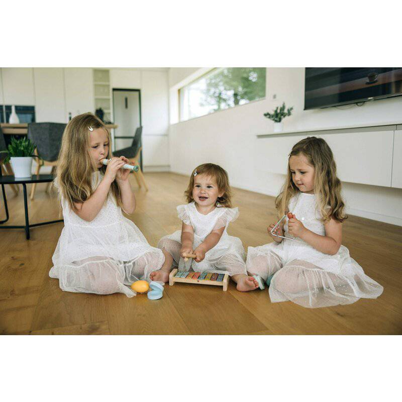 Set instrumente muzicale, Free2Play, 5 in 1, Contine xilofon, Fluier, Din lemn, Conform cu standardul european de securitate EN71/123, 3 ani+, Multicolor - gogobaby.ro