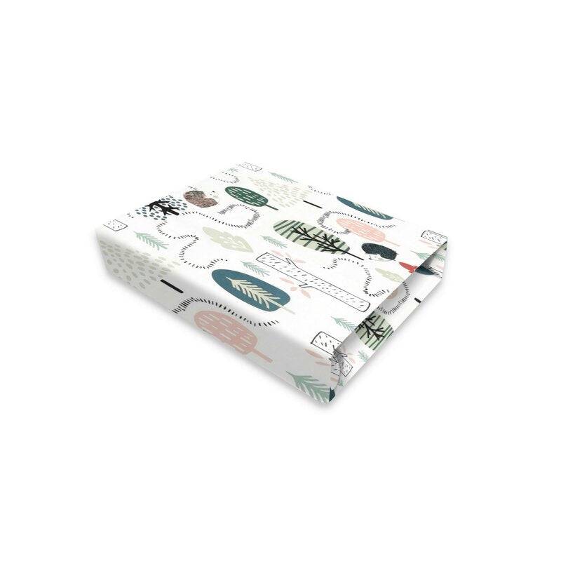 Lenjerie pat junior cu 3 piese, Qmini, Cu cearceaf 160x80 cm, Din bumbac certificat Oeko Tex Standard 100, Cu paturica si pernuta, Hedgehog