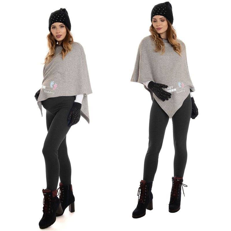 Colanti, Qmini, Pentru gravide, Cu talie speciala, Din 95% bumbac si 5% spandex, Pentru perioada rece, Black, Masura S - gogobaby.ro