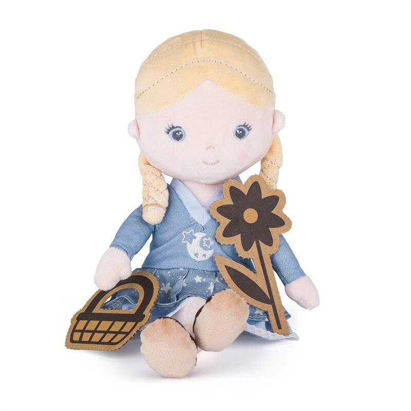 Papusa, Petite&Mars, Elise, Din plus, 35 cm, Ambalaj cu mini puzzle din carton, 0 luni+, Multicolor - gogobaby.ro