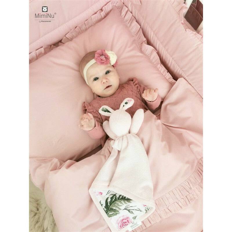 Perna clasica de dormit, MimiNu, Cu husa detasabila cu fermoar, Din bumbac certificat Oeko Tex Standard 100, 40x40 cm, Colectia Royal, Powder Pink - gogobaby.ro