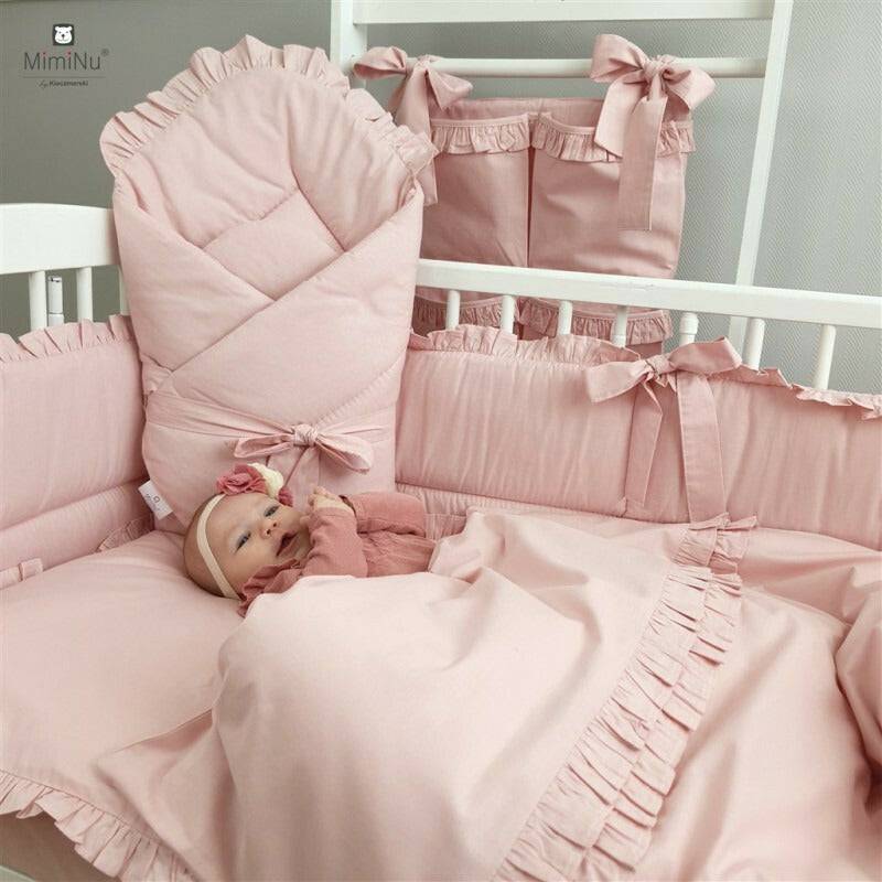Perna clasica de dormit, MimiNu, Cu husa detasabila cu fermoar, Din bumbac certificat Oeko Tex Standard 100, 40x40 cm, Colectia Royal, Powder Pink - gogobaby.ro