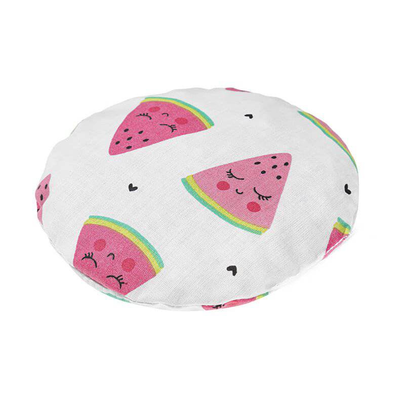 Pernuta anticolici, Qmini, Umpluta cu samburi de cirese, Cu husa din bumbac, Diametru 14 cm, Watermelon - gogobaby.ro