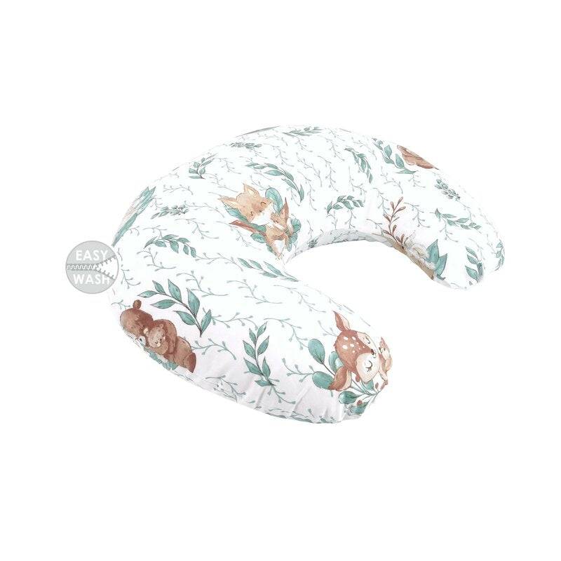 Perna pentru alaptat, MimiNu, Din bumbac certificat Oeko Tex Standard 100, Cu husa detasabila, Cu fermoar securizat, Circumferinta 155 cm, Lulu Natural - gogobaby.ro