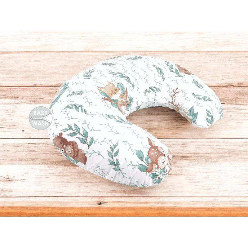 Perna pentru alaptat, MimiNu, Din bumbac certificat Oeko Tex Standard 100, Cu husa detasabila, Cu fermoar securizat, Circumferinta 155 cm, Lulu Natural - gogobaby.ro