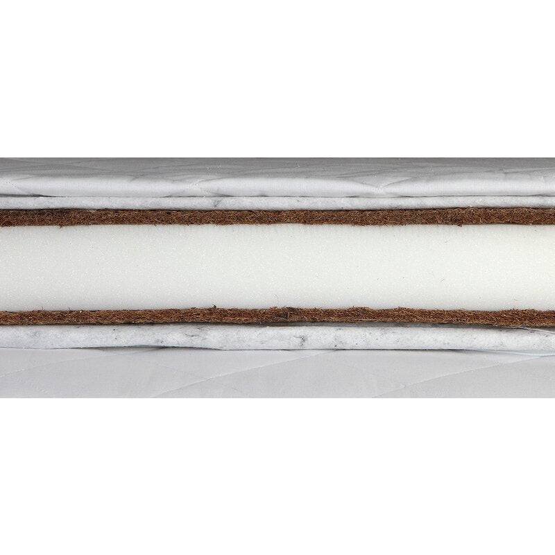 Set saltele, Pentru copii, 190x70x11 cm (140x70x11 cm + 50x70x11 cm ), Fibra de cocos si spuma, Husa detasabila si lavabila, 100% Bumbac, Alb, YappyKids, YappyGrow - gogobaby.ro