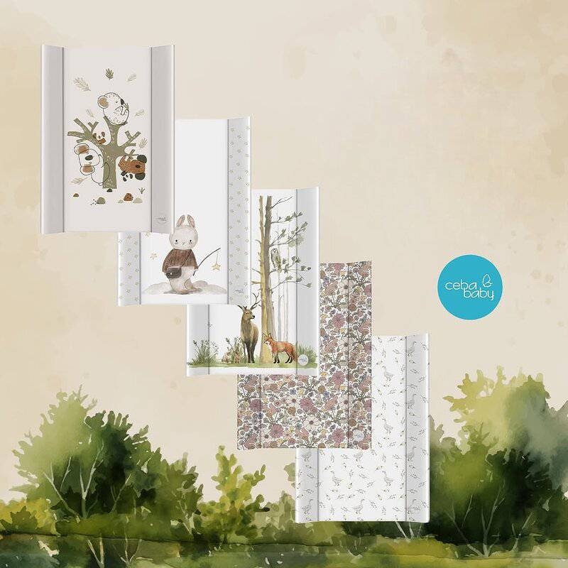 Saltea de infasat, Ceba Baby, Basic, 50x70 cm, Atasabila la patut, Fara BPA, 0 luni+, Woodland - gogobaby.ro