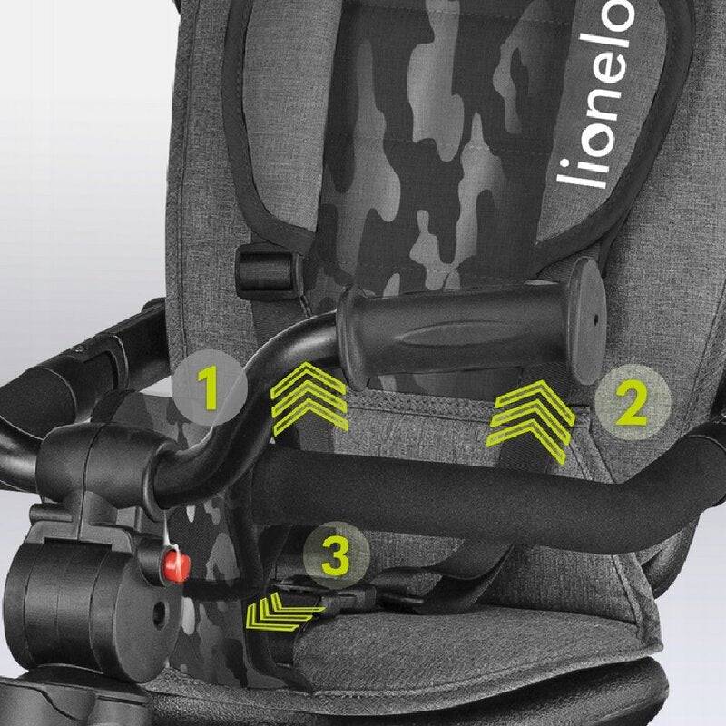Tricicleta copii, Lionelo, Haari, Ultrapliabila, Multifunctionala, Suport picioare, Control al directiei, Scaun reversibil, Rotire 360 grade, Conform cu standardul european de securitate EN71, Gri - gogobaby.ro