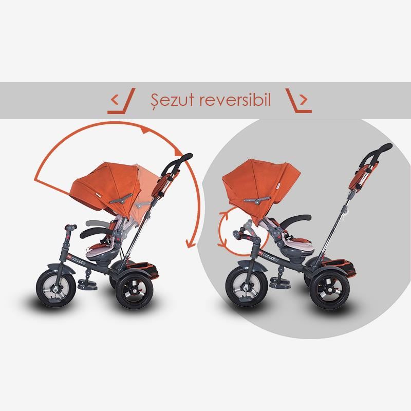 Tricicleta multifunctionala Coccolle Giro Plus Albastru - gogobaby.ro
