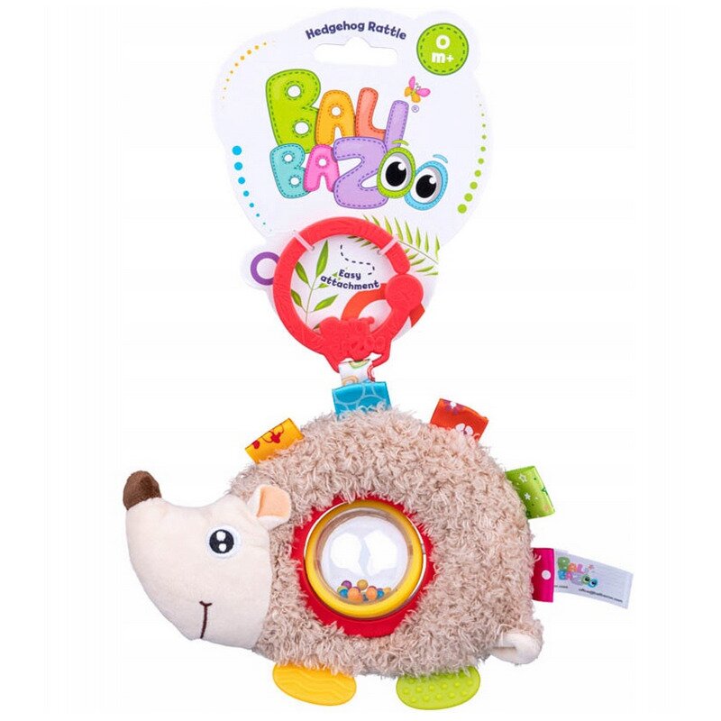 Jucarie pentru carucior, Balibazoo, Hedgehog, Cu bile zornaitoare, 0 luni+, Multicolor