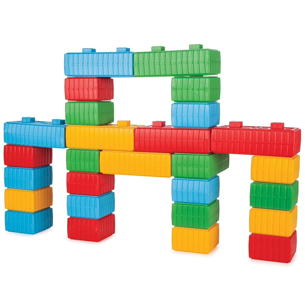 Jucarie Pilsan Cuburi de construit Brick Blocks and Car Set 43 piese - gogobaby.ro