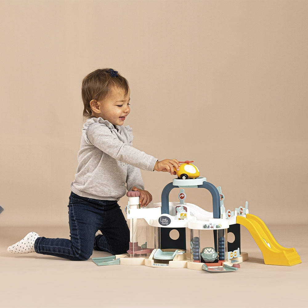 Pista de masini Smoby First Garage cu masinuta - gogobaby.ro