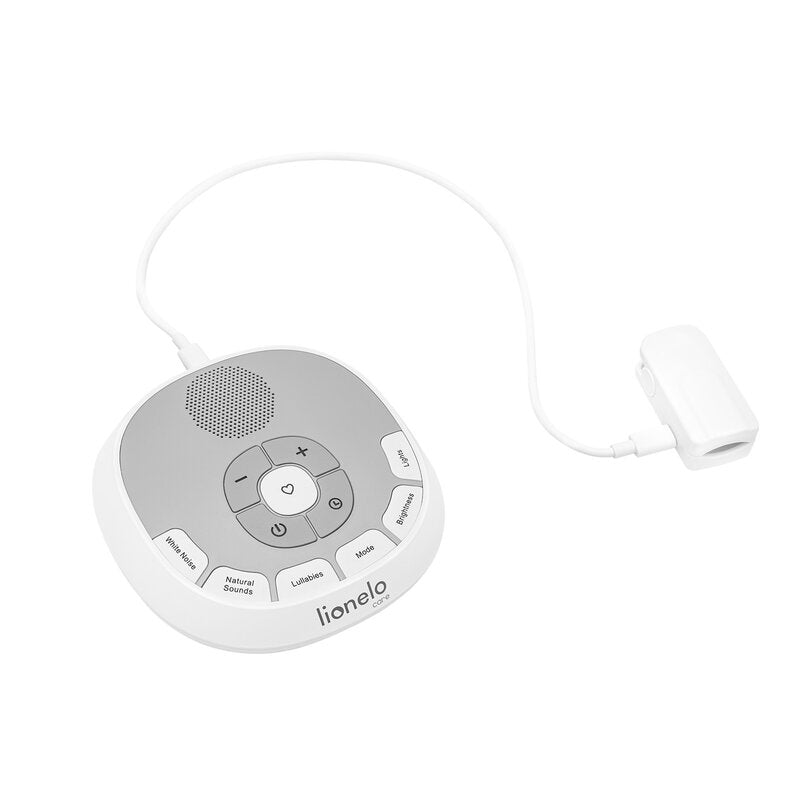Lampa de veghe, Lionelo, BabyNap, 2 in 1, Wireless, Cu sunete si melodii de leagan, Cu 11 culori si 3 niveluri de luminozitate, Cu functie de redare si inregistrare batai inima, Alb - gogobaby.ro