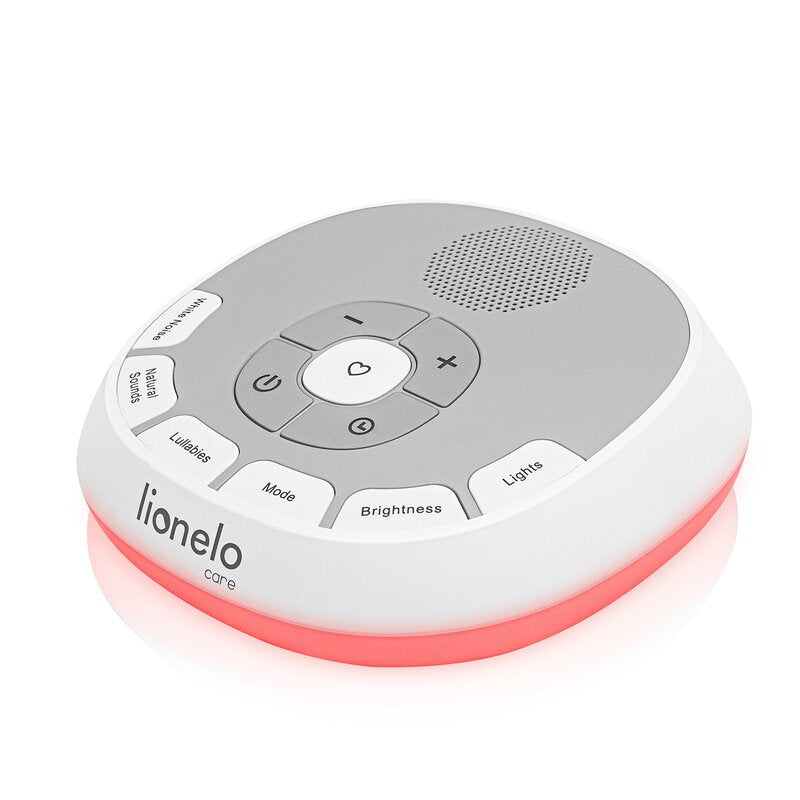 Lampa de veghe, Lionelo, BabyNap, 2 in 1, Wireless, Cu sunete si melodii de leagan, Cu 11 culori si 3 niveluri de luminozitate, Cu functie de redare si inregistrare batai inima, Alb - gogobaby.ro