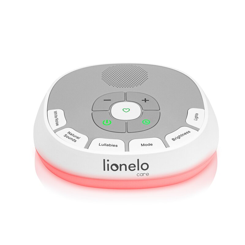 Lampa de veghe, Lionelo, BabyNap, 2 in 1, Wireless, Cu sunete si melodii de leagan, Cu 11 culori si 3 niveluri de luminozitate, Cu functie de redare si inregistrare batai inima, Alb - gogobaby.ro