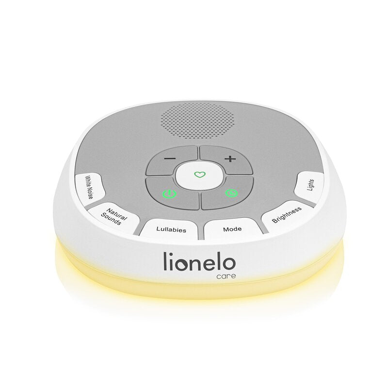 Lampa de veghe, Lionelo, BabyNap, 2 in 1, Wireless, Cu sunete si melodii de leagan, Cu 11 culori si 3 niveluri de luminozitate, Cu functie de redare si inregistrare batai inima, Alb - gogobaby.ro