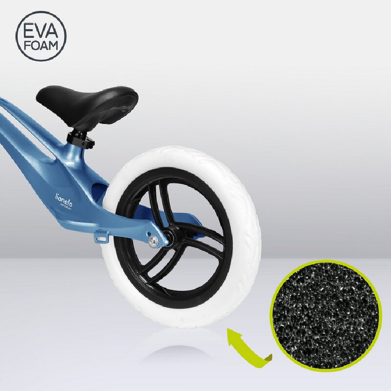 Bicicleta fara pedale, Lionelo, Bart, Usoara, Cu cadru din magneziu, Cu ghidon si sa reglabile, Greutate 3 Kg, 12 inch, Conform cu standardul european de securitate EN71, Sky Blue - gogobaby.ro