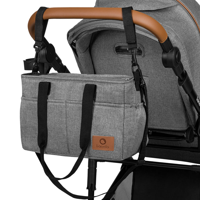 Carucior 2 in 1, Lionelo, Mari Tour, Cu landou individual si salteluta moale, Reversibil, Maner ajustabil, Plasa de tantari, Husa de picioare, Geanta parinti, 22 kg, Conform cu standardele europene de securitate EN1888 si EN1466, Gri - gogobaby.ro