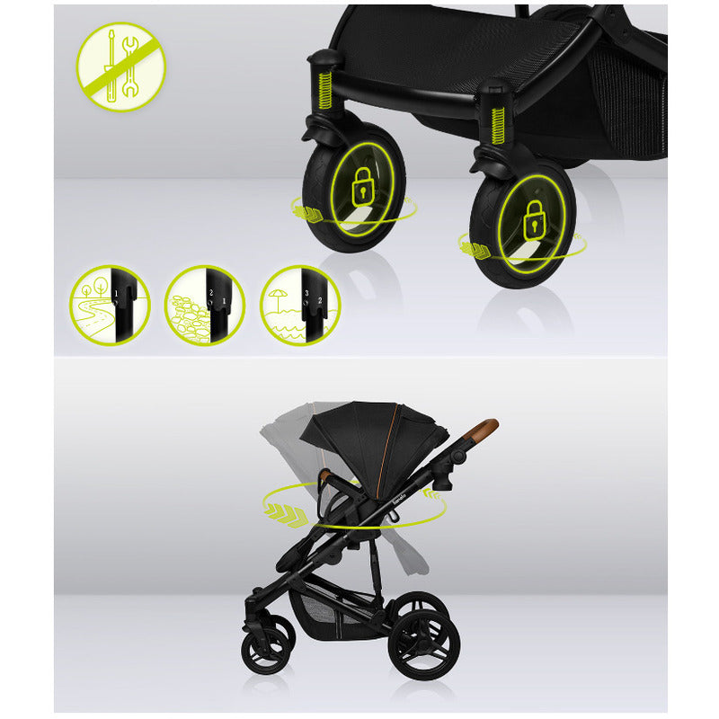 Carucior 2 in 1, Lionelo, Mari Tour, Cu landou individual si salteluta moale, Reversibil, Maner ajustabil, Plasa de tantari, Husa de picioare, Geanta parinti, 22 kg, Conform cu standardele europene de securitate EN1888 si EN1466, Gri - gogobaby.ro