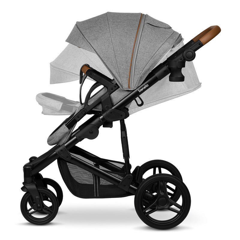 Carucior 2 in 1, Lionelo, Mari Tour, Cu landou individual si salteluta moale, Reversibil, Maner ajustabil, Plasa de tantari, Husa de picioare, Geanta parinti, 22 kg, Conform cu standardele europene de securitate EN1888 si EN1466, Gri - gogobaby.ro