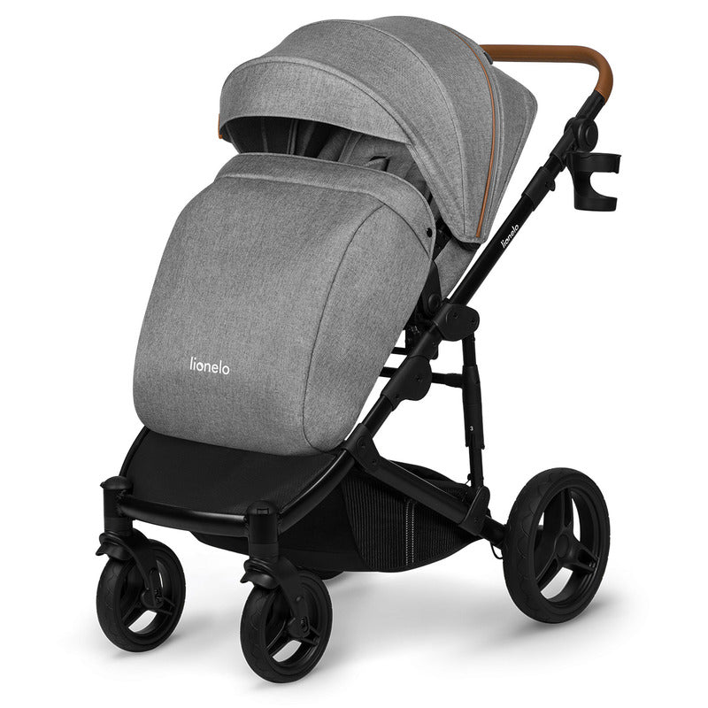 Carucior 2 in 1, Lionelo, Mari Tour, Cu landou individual si salteluta moale, Reversibil, Maner ajustabil, Plasa de tantari, Husa de picioare, Geanta parinti, 22 kg, Conform cu standardele europene de securitate EN1888 si EN1466, Gri - gogobaby.ro