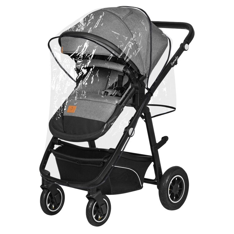 Carucior 3 in 1, Lionelo, Bianka, Transformabil, Cadru aluminiu, Cu landou si salteluta moale, Cu scoica auto testata ADAC, Cu multiple accesorii, Sustine 22 kg, 0 luni+, EN1466:2014+AC:2015, EN1888, Gri - gogobaby.ro