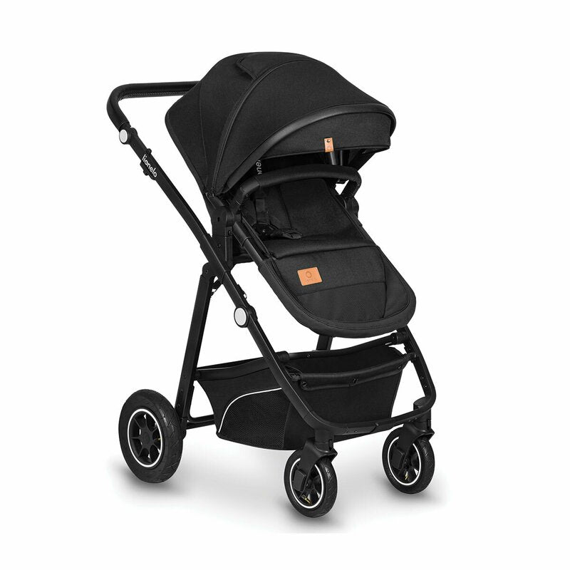 Carucior 3 in 1, Lionelo, Bianka, Transformabil, Cadru aluminiu, Cu landou si salteluta moale, Cu scoica auto testata ADAC, Cu multiple accesorii, Sustine 22 kg, 0 luni+, EN1466:2014+AC:2015, EN1888, Negru - gogobaby.ro