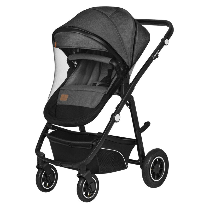 Carucior 3 in 1, Lionelo, Bianka, Transformabil, Cadru aluminiu, Cu landou si salteluta moale, Cu scoica auto testata ADAC, Cu multiple accesorii, Sustine 22 kg, 0 luni+, EN1466:2014+AC:2015, EN1888, Gri - gogobaby.ro