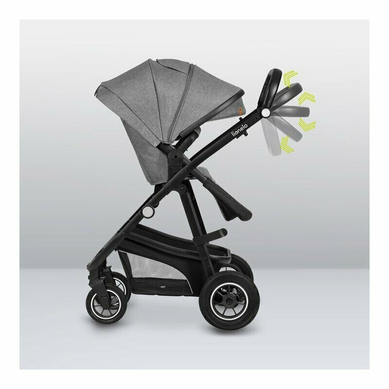 Carucior 3 in 1, Lionelo, Bianka, Transformabil, Cadru aluminiu, Cu landou si salteluta moale, Cu scoica auto testata ADAC, Cu multiple accesorii, Sustine 22 kg, 0 luni+, EN1466:2014+AC:2015, EN1888, Gri - gogobaby.ro