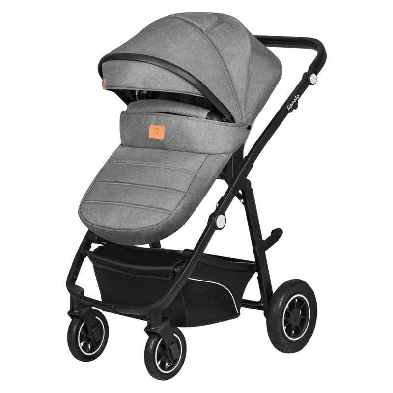 Carucior 3 in 1, Lionelo, Bianka, Transformabil, Cadru aluminiu, Cu landou si salteluta moale, Cu scoica auto testata ADAC, Cu multiple accesorii, Sustine 22 kg, 0 luni+, EN1466:2014+AC:2015, EN1888, Gri - gogobaby.ro