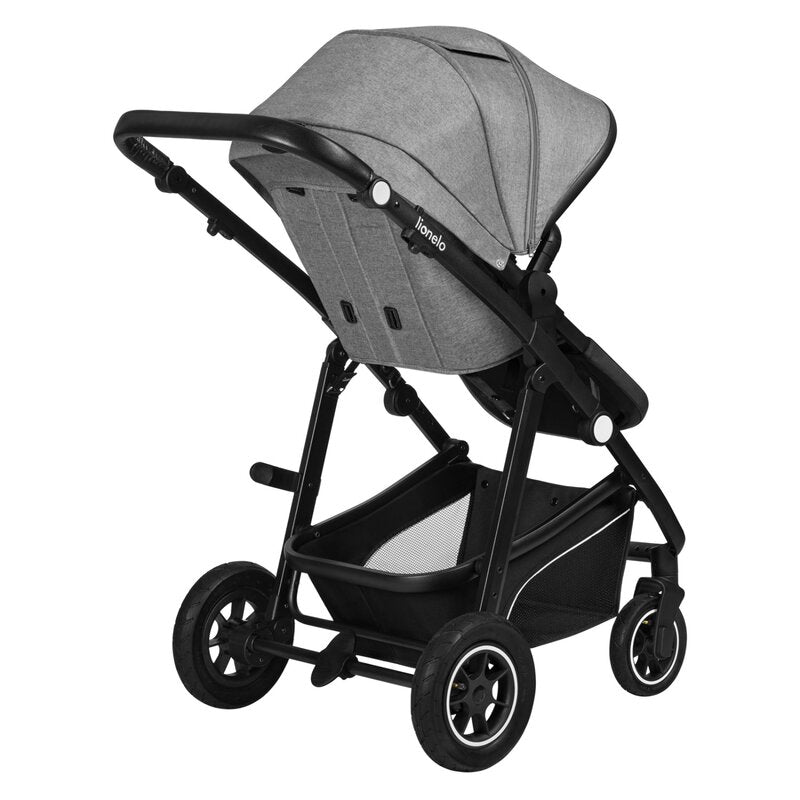 Carucior 3 in 1, Lionelo, Bianka, Transformabil, Cadru aluminiu, Cu landou si salteluta moale, Cu scoica auto testata ADAC, Cu multiple accesorii, Sustine 22 kg, 0 luni+, EN1466:2014+AC:2015, EN1888, Gri - gogobaby.ro