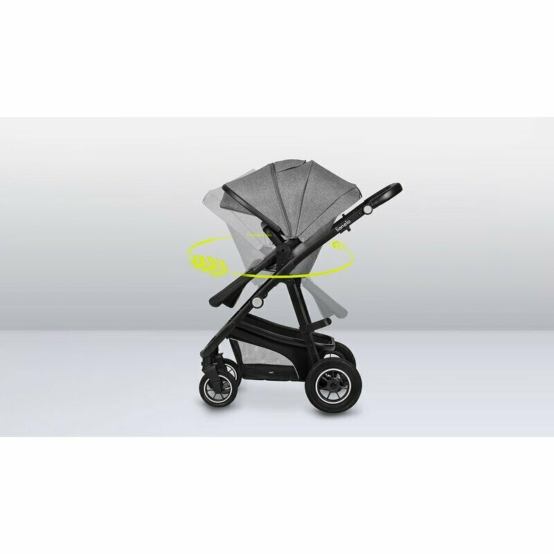 Carucior 3 in 1, Lionelo, Bianka, Transformabil, Cadru aluminiu, Cu landou si salteluta moale, Cu scoica auto testata ADAC, Cu multiple accesorii, Sustine 22 kg, 0 luni+, EN1466:2014+AC:2015, EN1888, Gri - gogobaby.ro