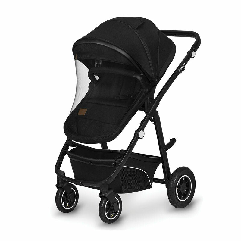 Carucior 3 in 1, Lionelo, Bianka, Transformabil, Cadru aluminiu, Cu landou si salteluta moale, Cu scoica auto testata ADAC, Cu multiple accesorii, Sustine 22 kg, 0 luni+, EN1466:2014+AC:2015, EN1888, Negru - gogobaby.ro