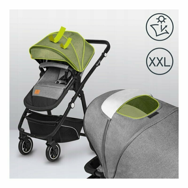 Carucior 3 in 1, Lionelo, Bianka, Transformabil, Cadru aluminiu, Cu landou si salteluta moale, Cu scoica auto testata ADAC, Cu multiple accesorii, Sustine 22 kg, 0 luni+, EN1466:2014+AC:2015, EN1888, Gri - gogobaby.ro
