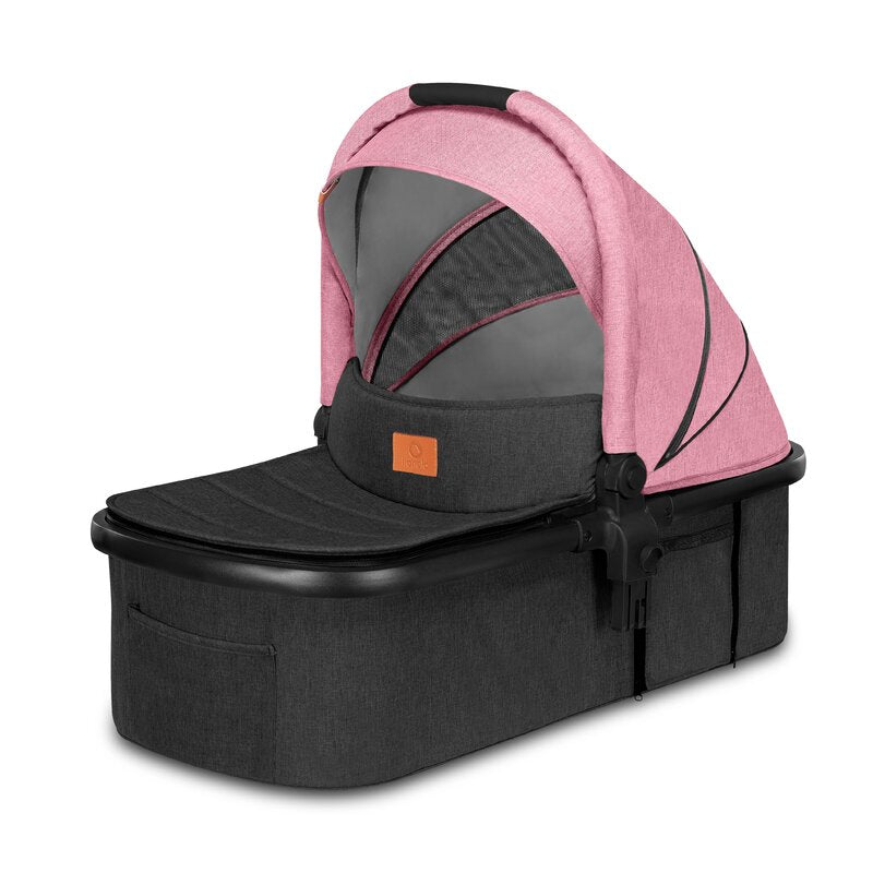 Carucior 3 in 1, Lionelo, Amber, Cadru aluminiu, Cu landou intarit si salteluta moale, Cu scoica auto testata ADAC, Reversibil, Cu accesorii, Geanta parinti, Pana la 22 kg, EN1888-1 EN1888-2 EN1466 ECE R129, Roz