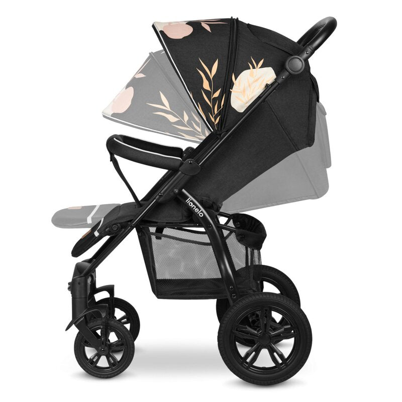 Carucior sport, Lionelo, Annet Tour Lovin, Editie Limitata, De la nastere, Cu capotina impermeabila, Cu filtru UPF 50+, Cu maner reglabil, Plasa de tantari, Suport biberon, Saculet pentru picioare, Pana la 22 kg, Cu certificare TUV, Negru