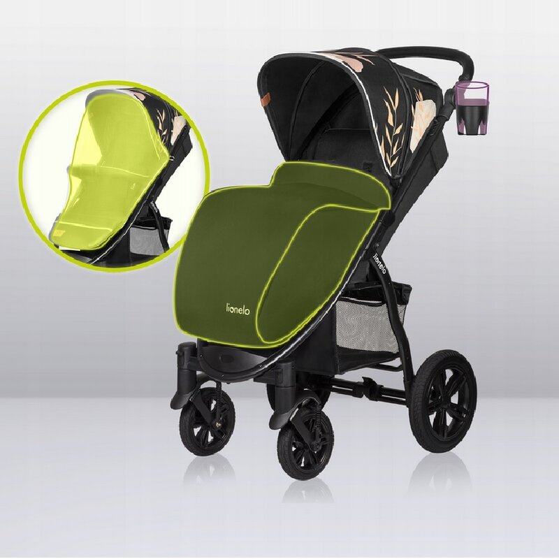 Carucior sport, Lionelo, Annet Tour Lovin, Editie Limitata, De la nastere, Cu capotina impermeabila, Cu filtru UPF 50+, Cu maner reglabil, Plasa de tantari, Suport biberon, Saculet pentru picioare, Pana la 22 kg, Cu certificare TUV, Negru