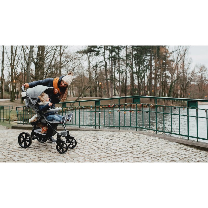 Carucior sport, Lionelo, Annet Plus, De la nastere, Cu accesorii si capotina XXL reglabila, 0 - 22 Kg, Conform cu standardele europene de securitate EN1888-1 si EN1888-2, Negru - gogobaby.ro