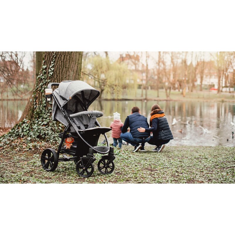 Carucior sport, Lionelo, Annet Plus, De la nastere, Cu accesorii si capotina XXL reglabila, 0 - 22 Kg, Conform cu standardele europene de securitate EN1888-1 si EN1888-2, Negru - gogobaby.ro