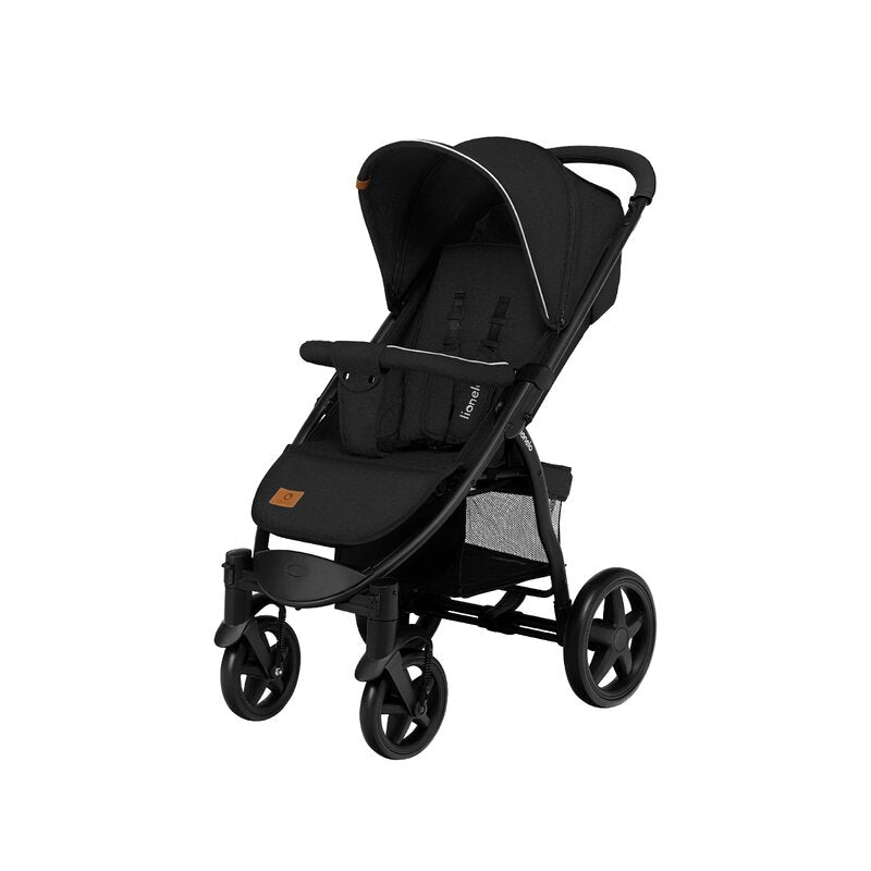 Carucior sport, Lionelo, Annet Plus, De la nastere, Cu accesorii si capotina XXL reglabila, 0 - 22 Kg, Conform cu standardele europene de securitate EN1888-1 si EN1888-2, Negru - gogobaby.ro