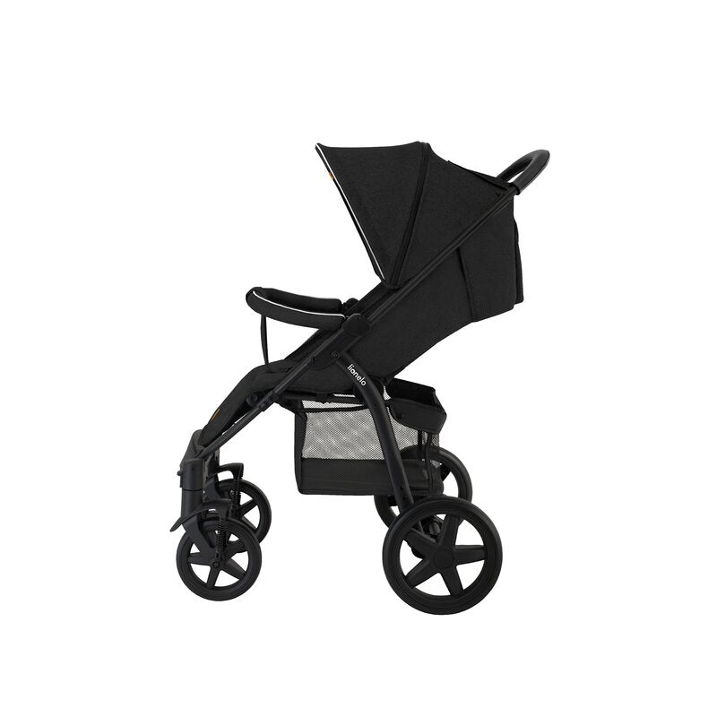 Carucior sport, Lionelo, Annet Plus, De la nastere, Cu accesorii si capotina XXL reglabila, 0 - 22 Kg, Conform cu standardele europene de securitate EN1888-1 si EN1888-2, Negru - gogobaby.ro