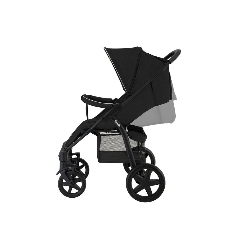 Carucior sport, Lionelo, Annet Plus, De la nastere, Cu accesorii si capotina XXL reglabila, 0 - 22 Kg, Conform cu standardele europene de securitate EN1888-1 si EN1888-2, Negru - gogobaby.ro