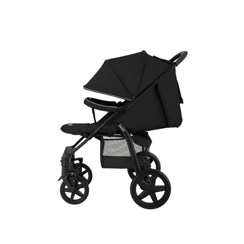 Carucior sport, Lionelo, Annet Plus, De la nastere, Cu accesorii si capotina XXL reglabila, 0 - 22 Kg, Conform cu standardele europene de securitate EN1888-1 si EN1888-2, Negru - gogobaby.ro